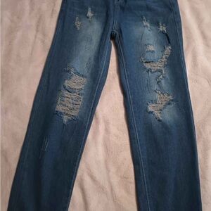 Tummy Control!!! Distressed Blue Women's Jeans